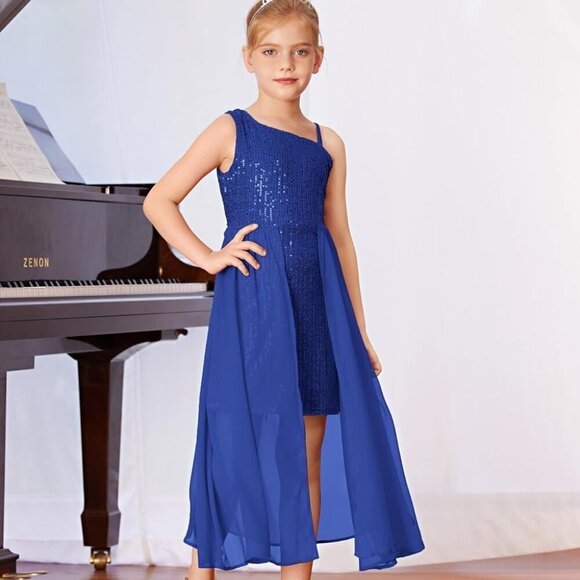 Girls Sequin Dress for Teens - Royal Blue - Perfect for Special Occasions - Picture 6 of 7